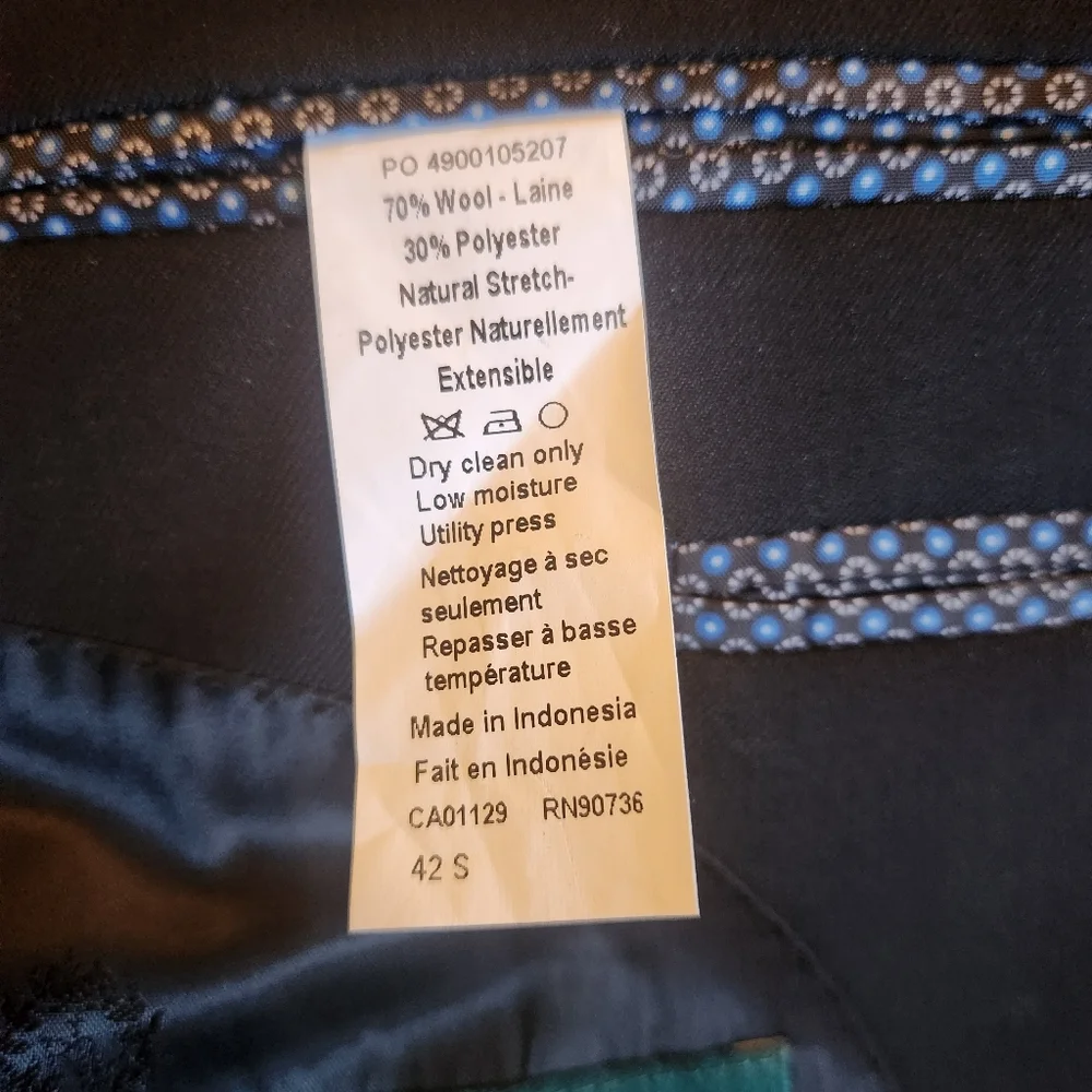 Lauren Ralph Lauren Men's Black Wool Blend Suit Jacket Size 42S EUC - Picture 5 of 6